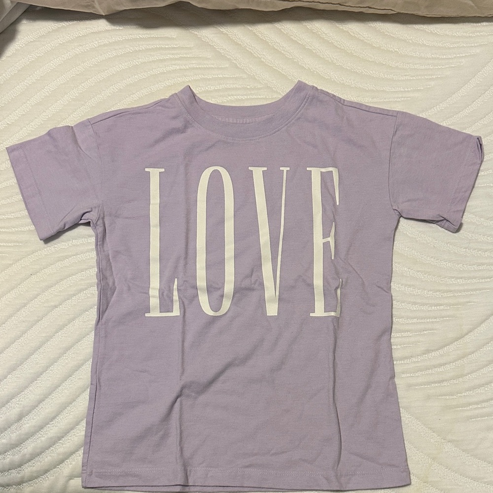 Cat & Jack Lavender Tee with LOVE Graphic